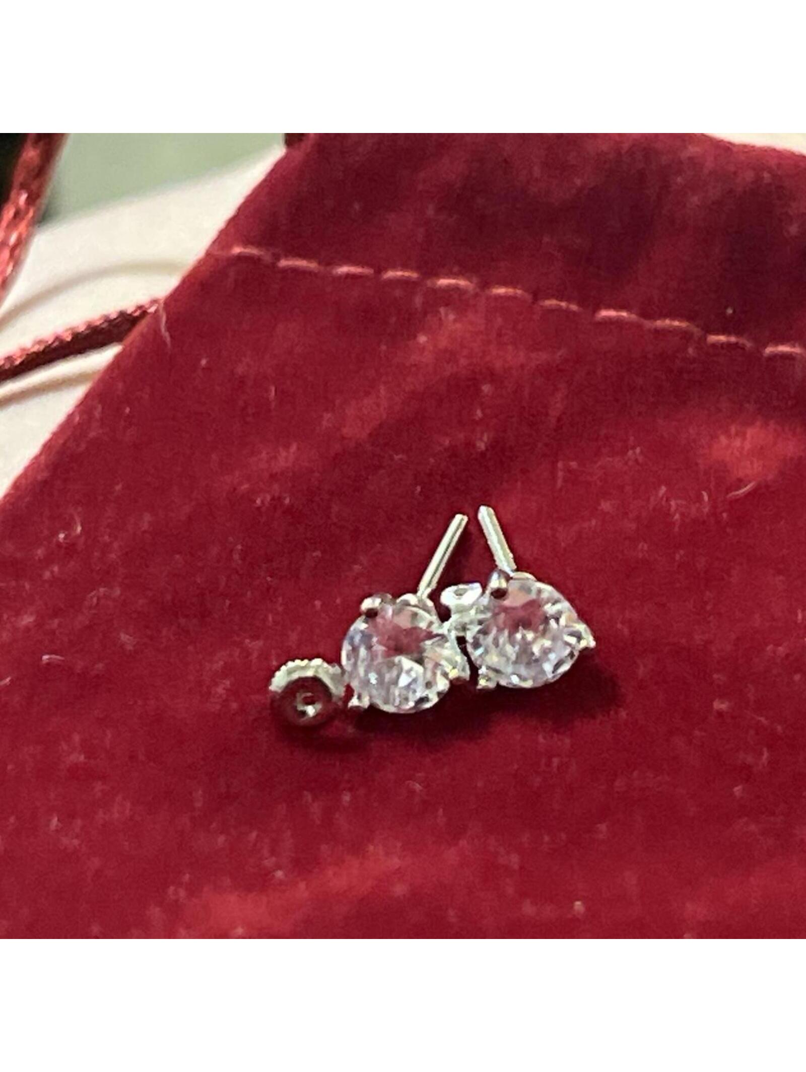 Brand New Platinum Plated S925 Sterling Silver Pear Cut Solitaire Stud